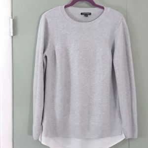 Hilary Radley Ribbed Mock-Layer Crew Neck Tunic Knit 2fer Top Sz M